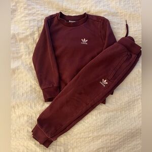 Adidas Kids Burgundy Sweatshirt & Joggers Set